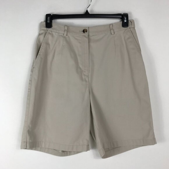 L.L. Bean Wrinkle-Free Bayside Shorts Women's Size 12 Ultra High Rise Cotton - Picture 1 of 10